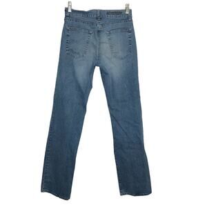 Gabriele Strehle Light Wash High Rise Blue Denim Straight Leg Jeans